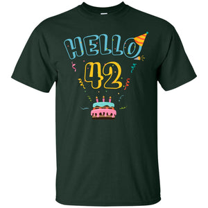 Hello 42 Forty Two 42nd 1976s Birthday Gift ShirtG200 Gildan Ultra Cotton T-Shirt
