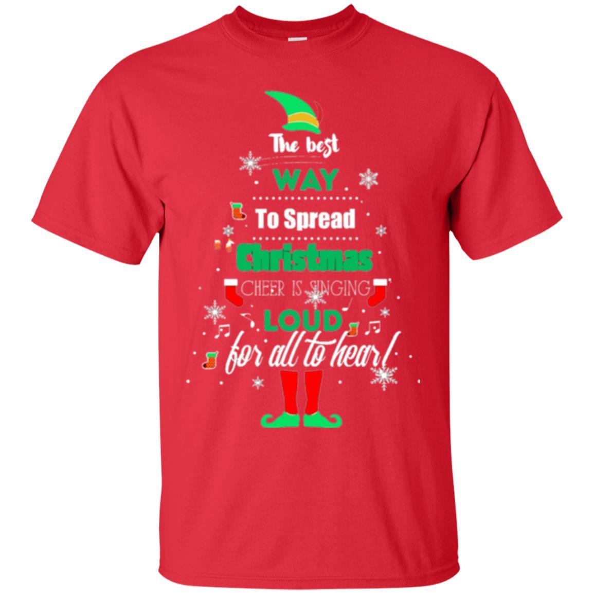 Elf Christmas T-shirt The Best Way To Spread Christmas Cheer Red