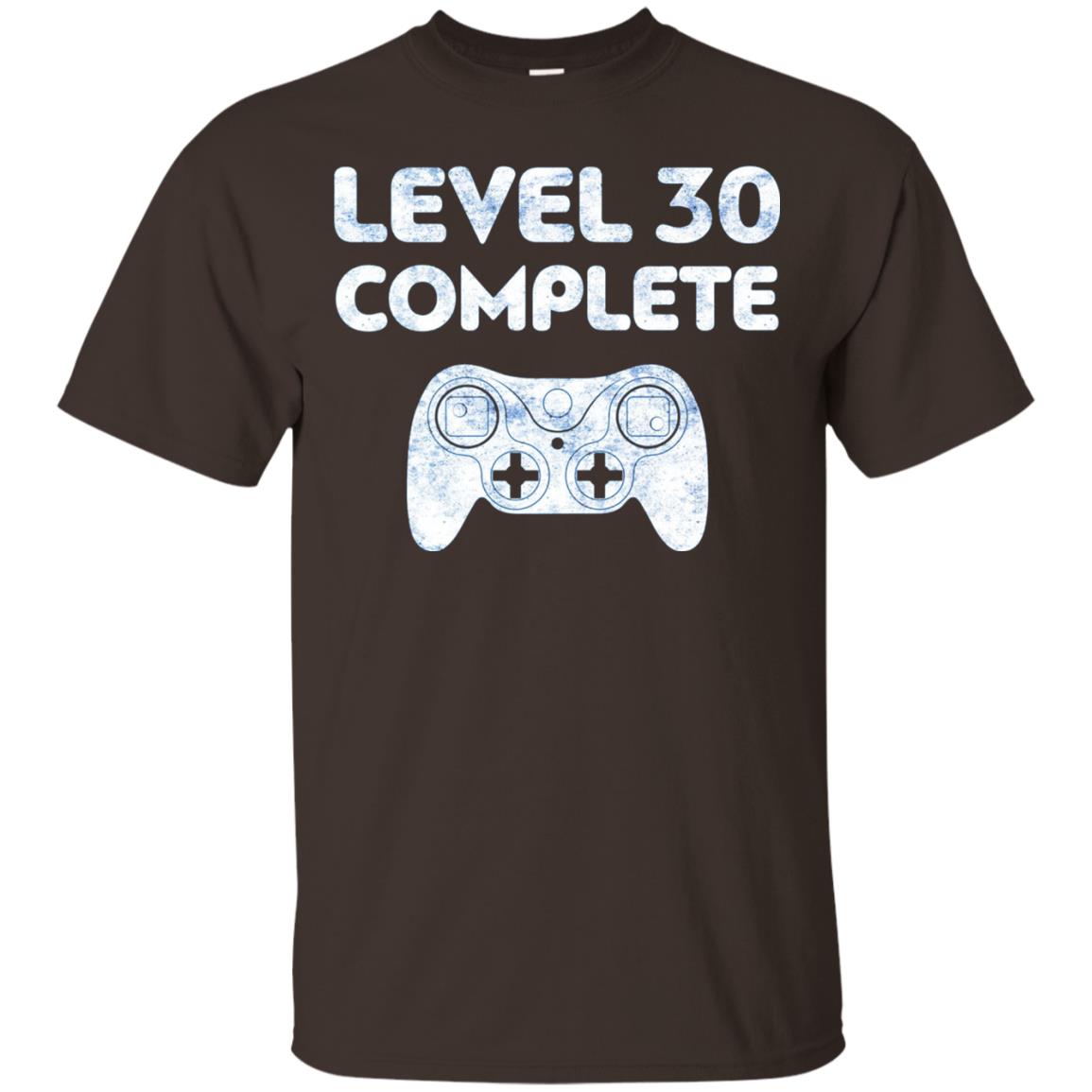 Level 30 Complete Video Gamer 30th Birthday Shirt Dark Chocolate