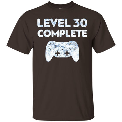 Level 30 Complete Video Gamer 30th Birthday Shirt Dark Chocolate