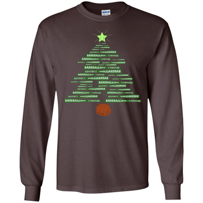 Baseballism Christmas Tree Gift Shirt Dark Chocolate