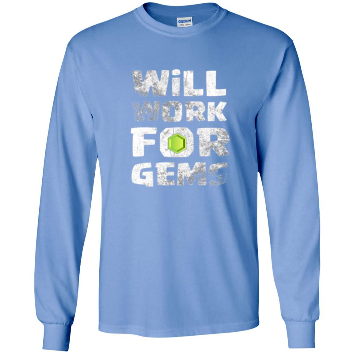 Gamer T-shirt Will Work For Gems Carolina Blue