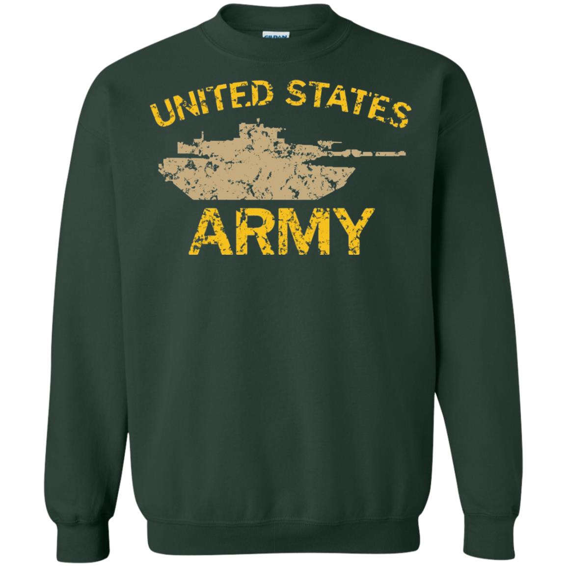 United States Army M1a2 Abrams Tusk Tank Grunge T-shirt Forest Green