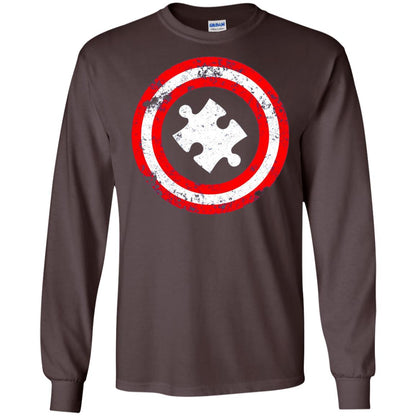 Captain Autism Superhero Autism Awareness Shirt Dark Chocolate
