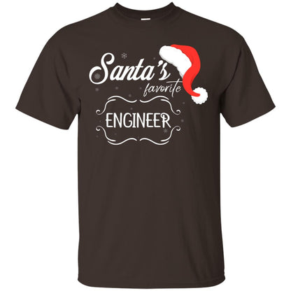 Santa's Favorite Engineer Engineering X-mas Gift Shirt For Engineers Dark Chocolate
