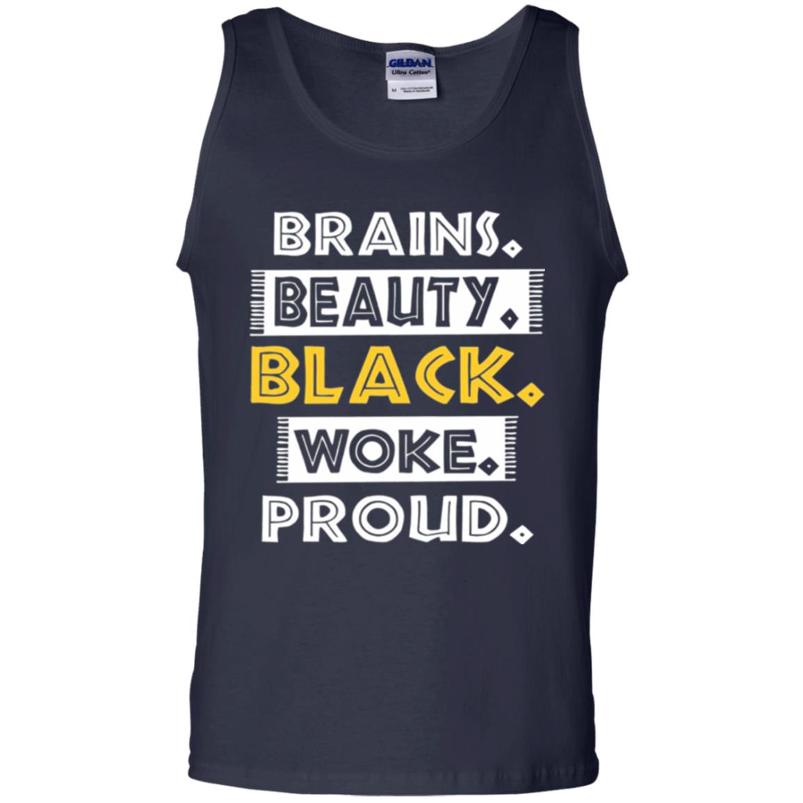 Educated Melanin T-shirt Brains Beauty Black Woke Proud Navy