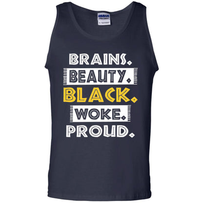 Educated Melanin T-shirt Brains Beauty Black Woke Proud Navy