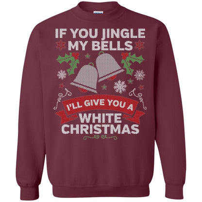 Christmas T-shirt If You Jingle My Bells Maroon