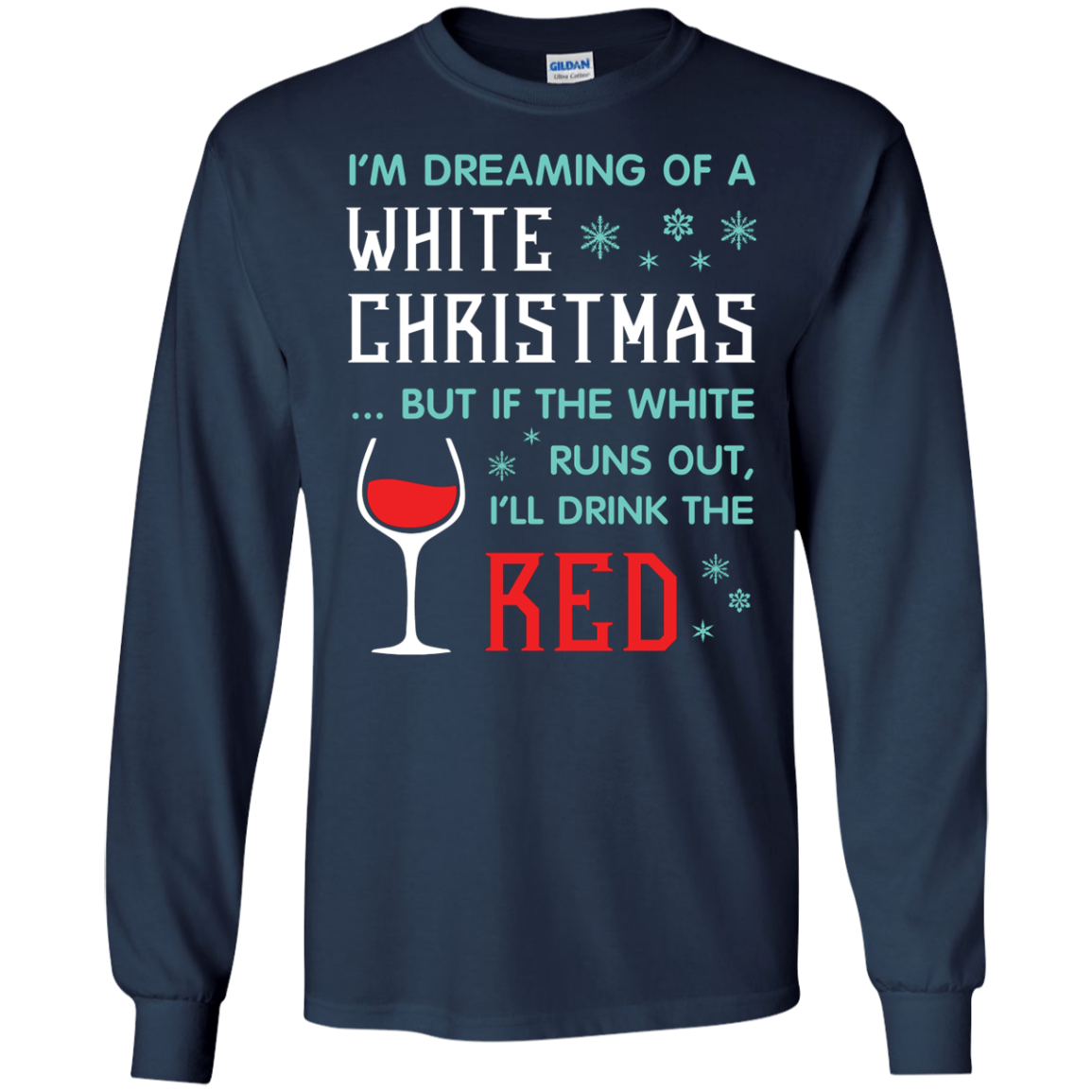 Christmas T-shirt I'm Dreaming Of A White Christmas Navy