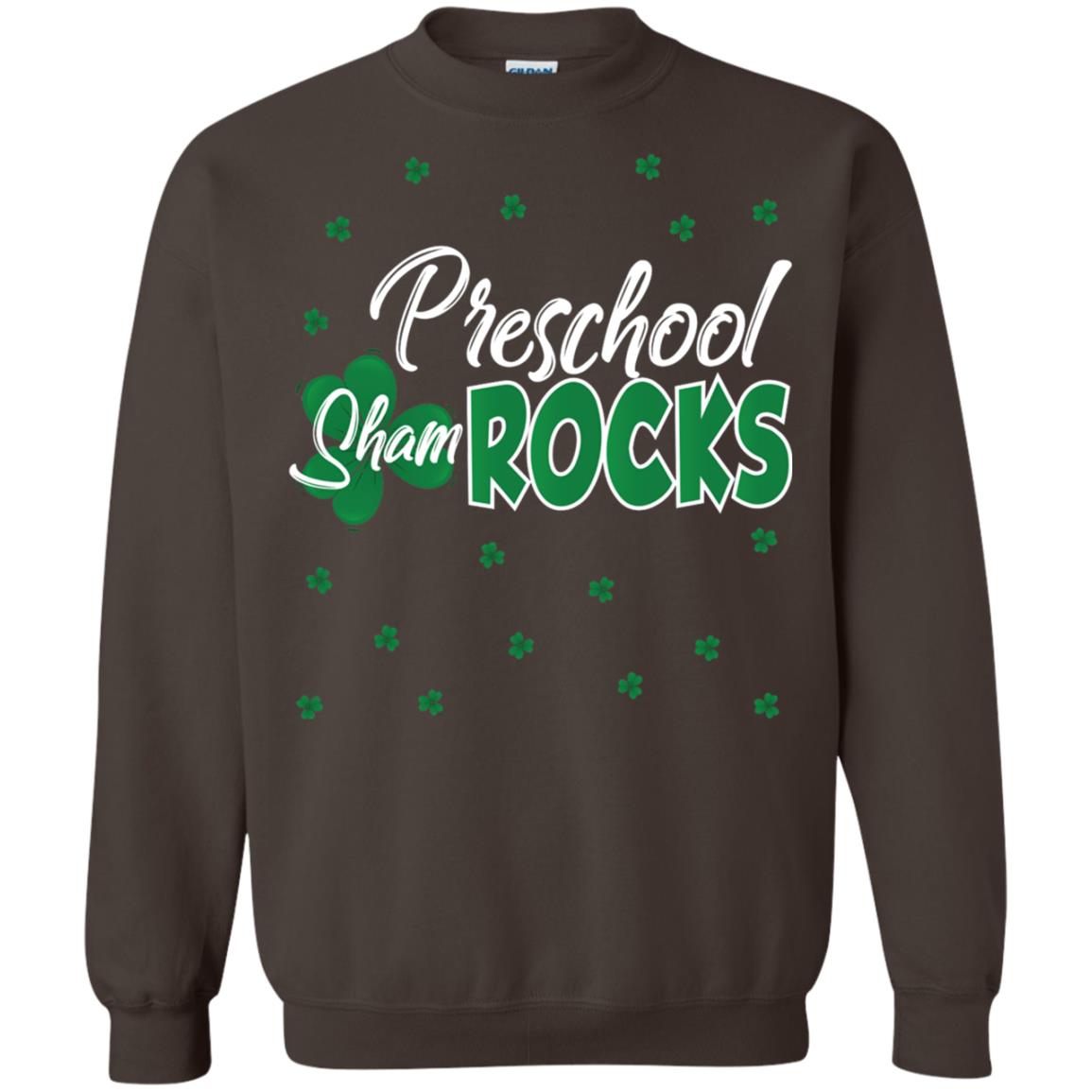 Preschool Shamrocks St. Patrick_s Day School T-shirt Dark Chocolate