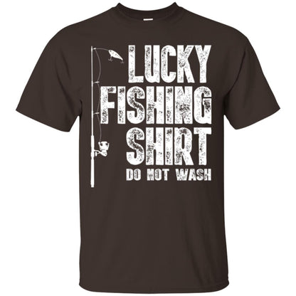 Fisherman T-shirt Lucky Fishing Shirt Do Not Wash Dark Chocolate