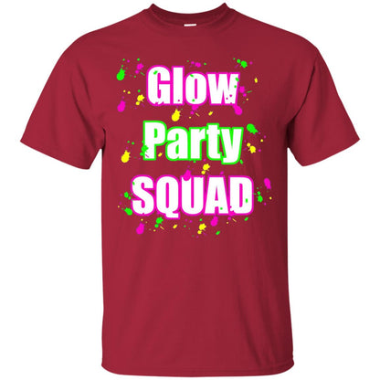 Glow Party Squad Paint Splatter Effect Neon Glow Party Shirt For Girls Cardinal