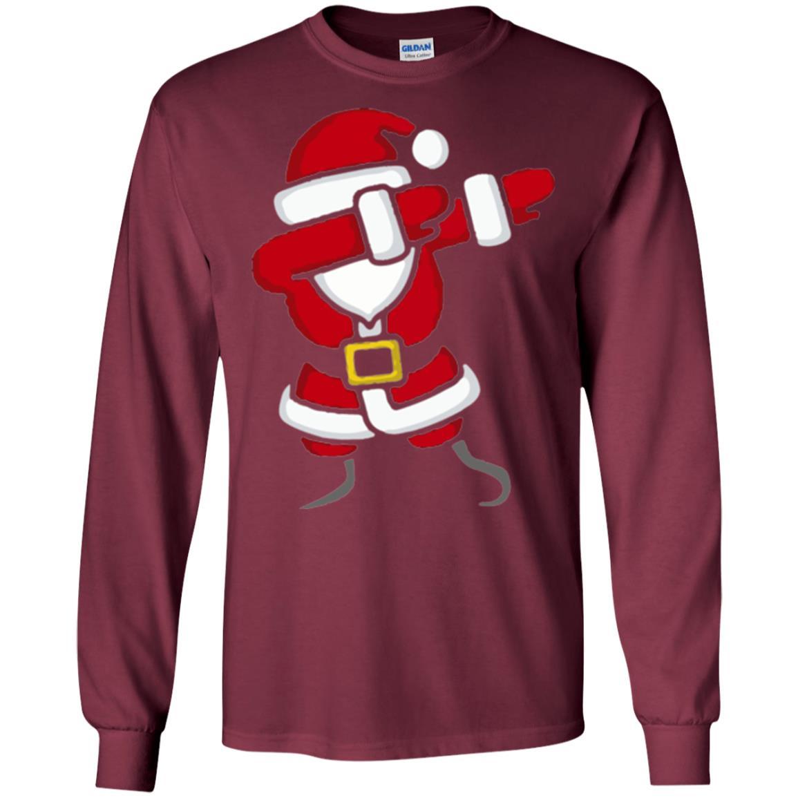Christmas T-shirt Dabbing Santa Claus Maroon