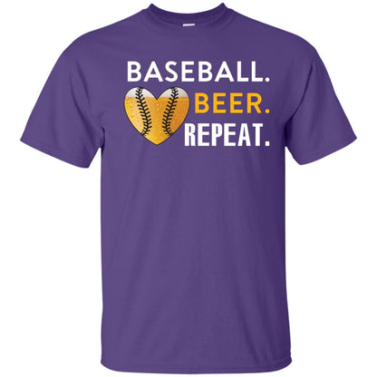Baseball Lover T-shirt Beer Repeat Purple