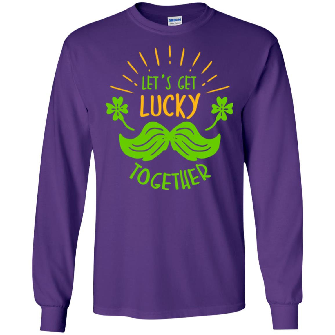 Saint Patrick's Day T-shirt Let's Get Lucky Together Purple