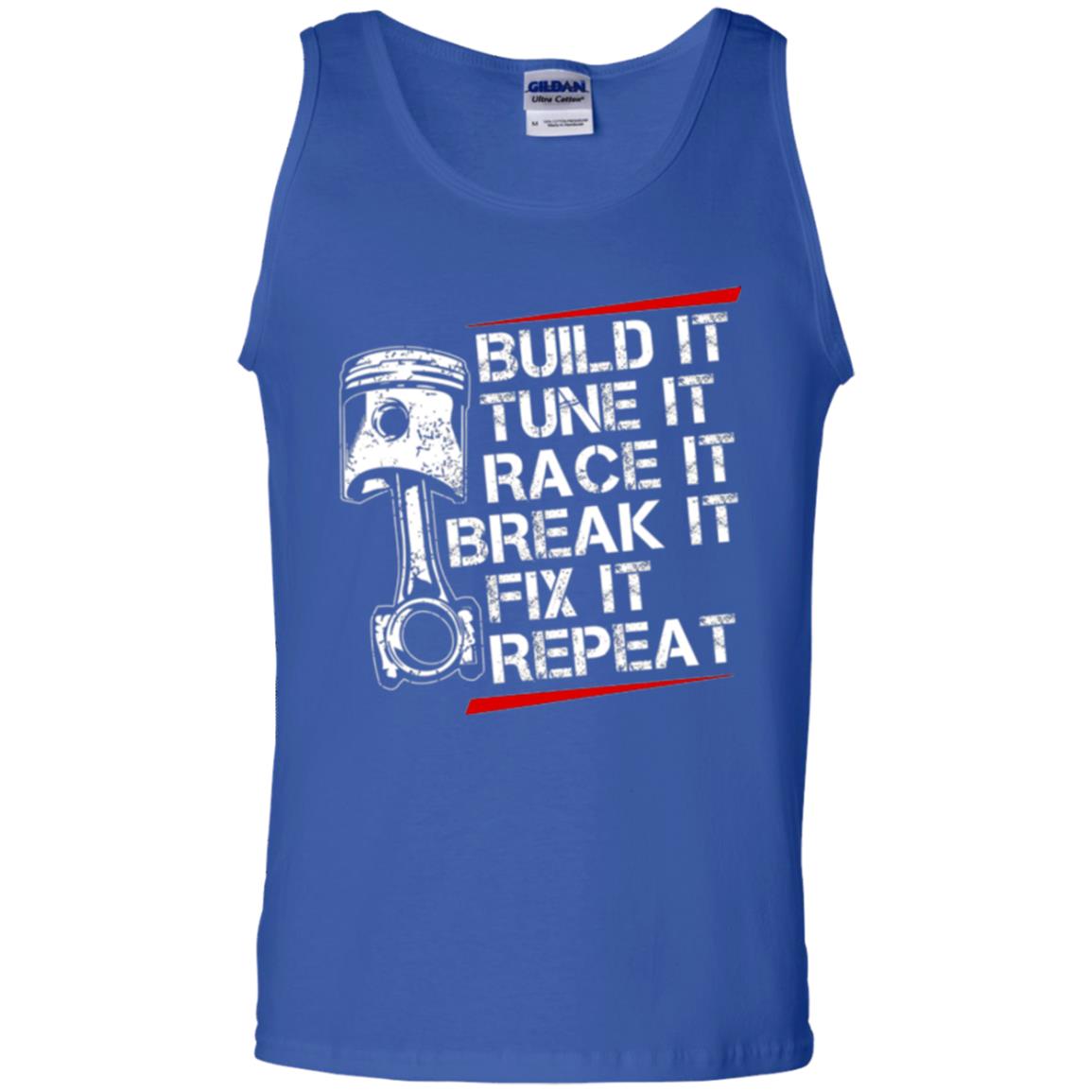 Racecar Steps T-shirt Build It Turn It Race It Royal