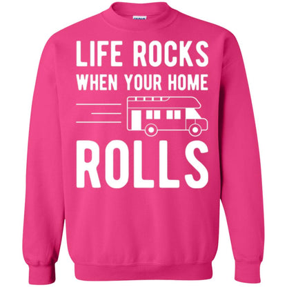 Camper Rv T-shirt Life Rocks When Your Home Roll Heliconia