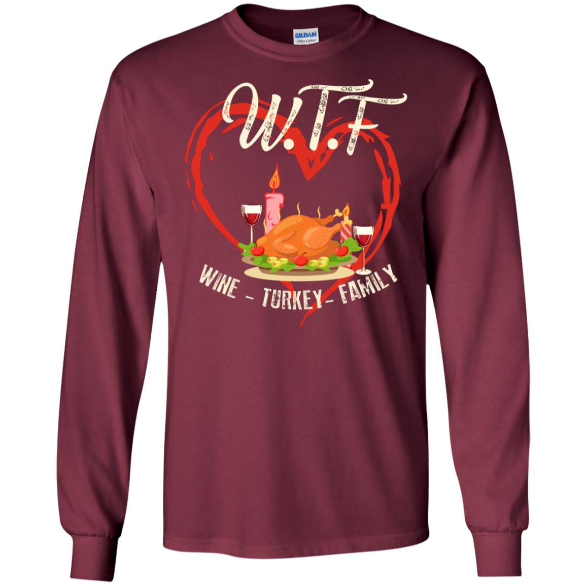 Turkey Wine Family Thanksgiving Drinking Gift Shirt For Family Maroon