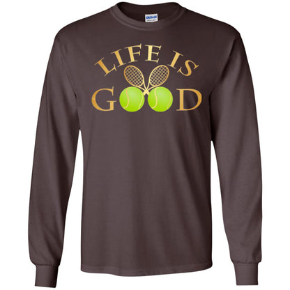 Tennis Lovers T-shirt Life Is Good Dark Chocolate