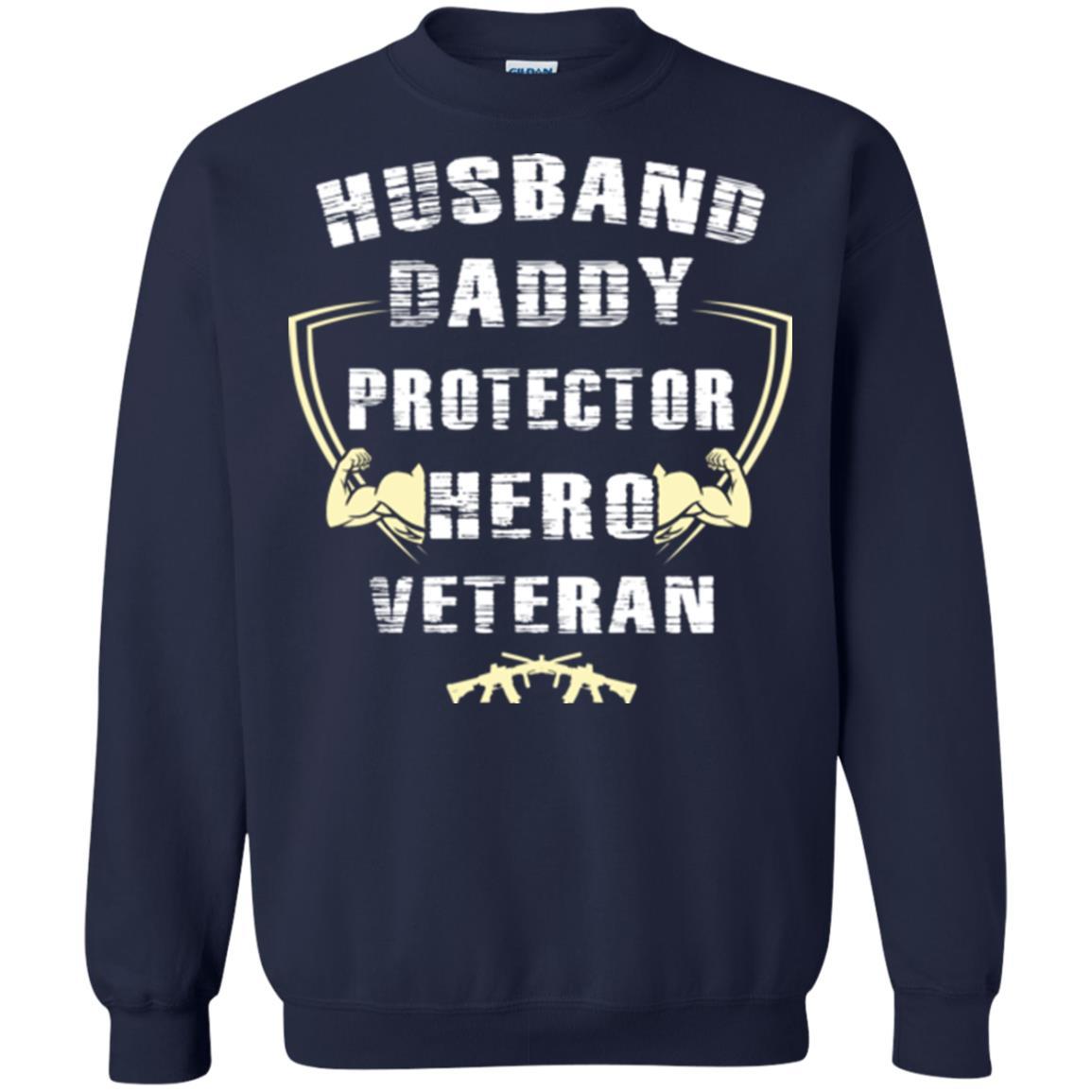 Husband Daddy Protector Hero Veretan T-shirt Navy
