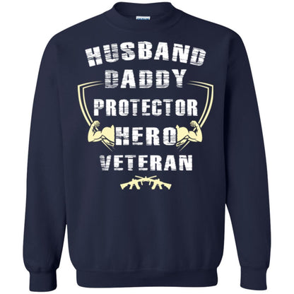 Husband Daddy Protector Hero Veretan T-shirt Navy