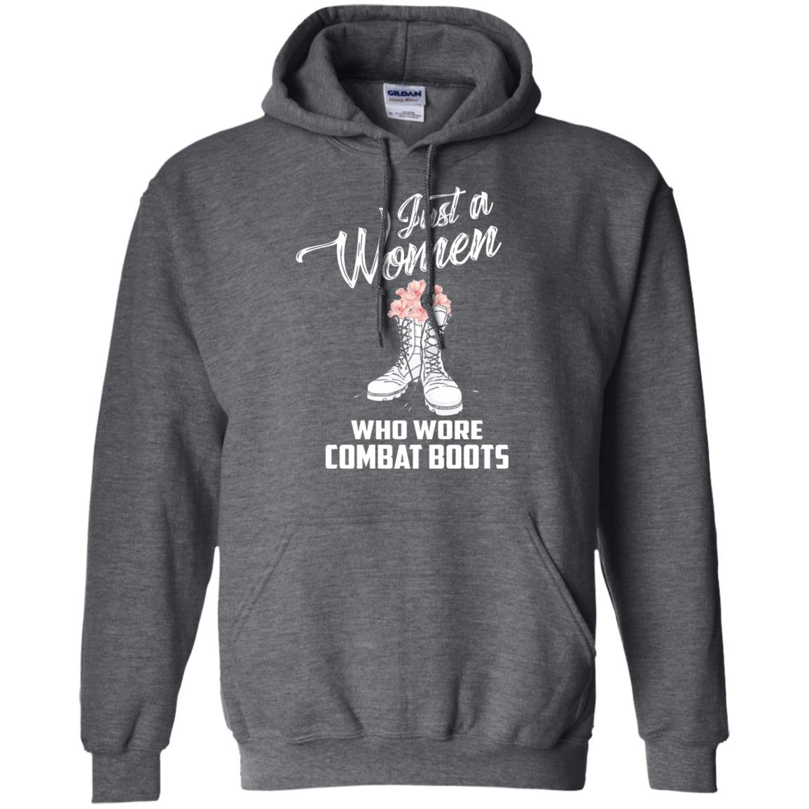 Just A Woman Who Wore Combat Boots Female Veteran T-shirt Dark Heather