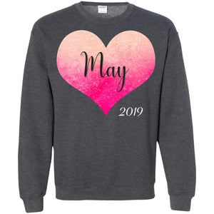 Pregnancy Reveal Announcement Party May 2019 ShirtG180 Gildan Crewneck Pullover Sweatshirt 8 oz.