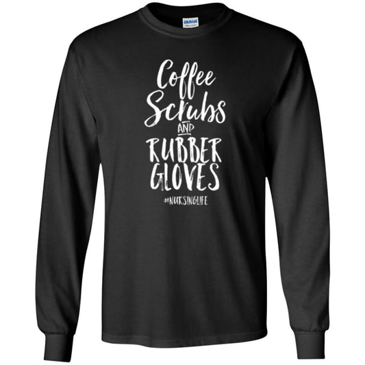 Nurse T-shirt Coffee Scrubs And Rubber Gloves Black