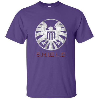 Film T-shirt Agents Of Shield Distressed Logo Graphic Purple