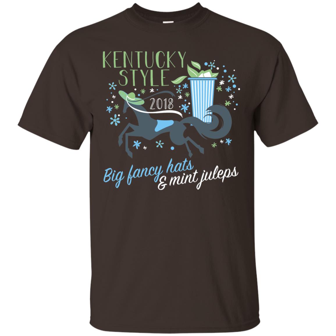 Kentucky Style Horse Big Funny Hats And Mint Juleps 2018 Shirt Dark Chocolate