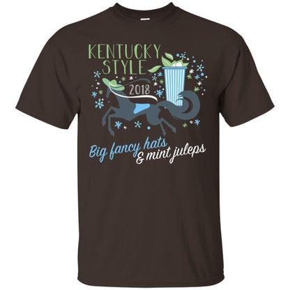 Kentucky Style Horse Big Funny Hats And Mint Juleps 2018 Shirt Dark Chocolate