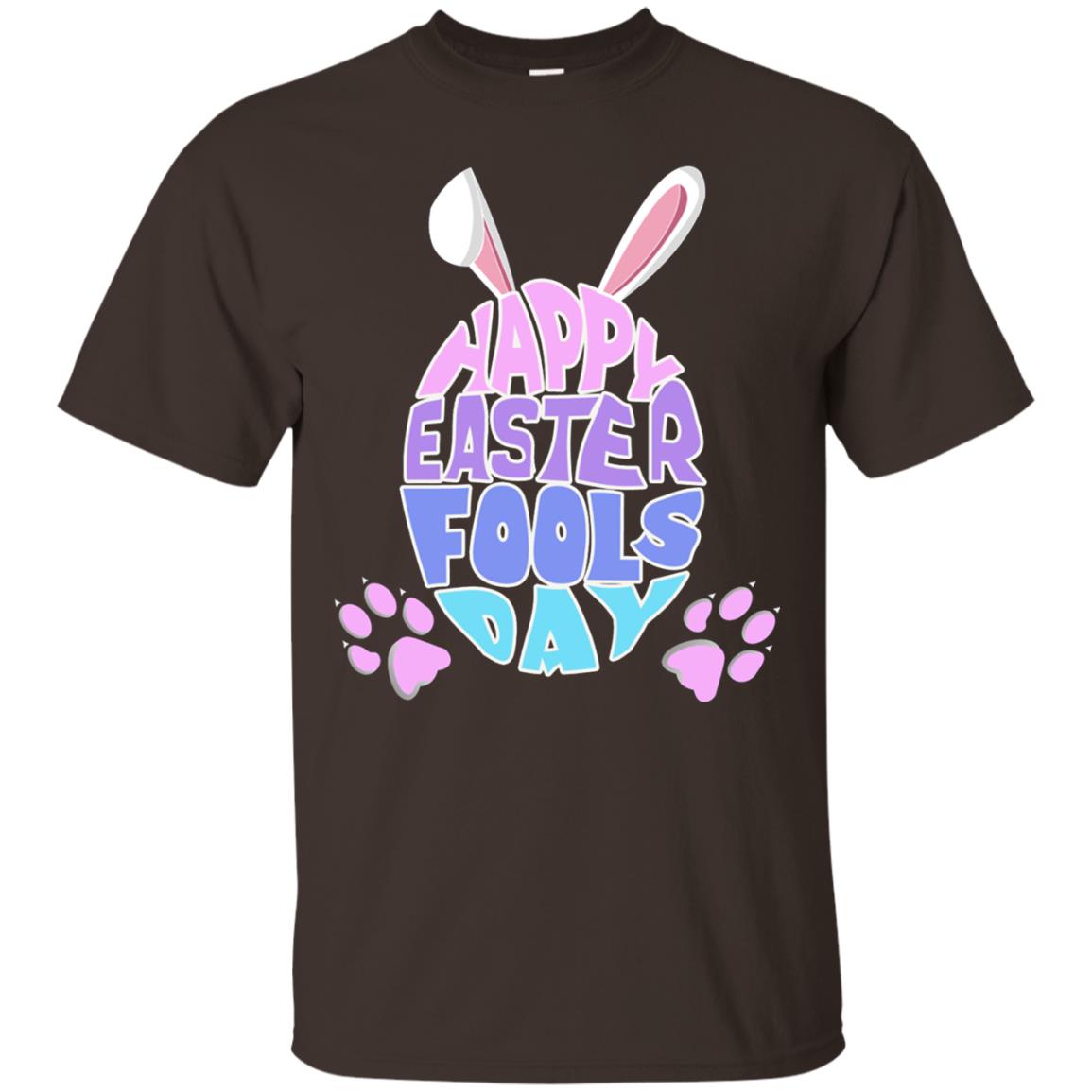 Happy Easter Fools Day Egg With Bunny Ears Shirt Dark Chocolate