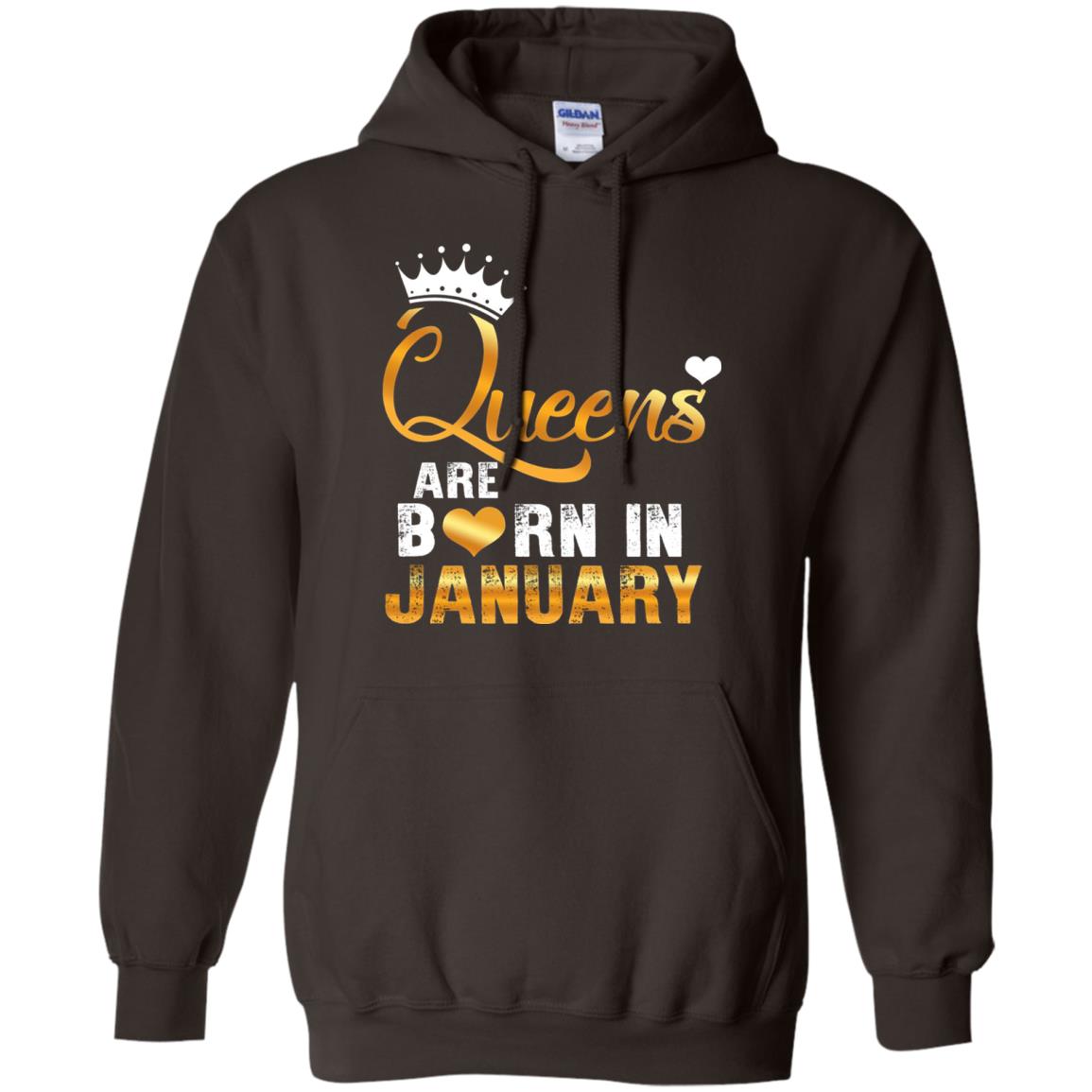 Birthday T-shirt Queens Are Born Iin January Dark Chocolate