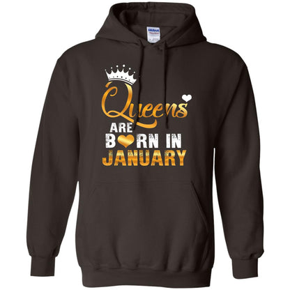 Birthday T-shirt Queens Are Born Iin January Dark Chocolate