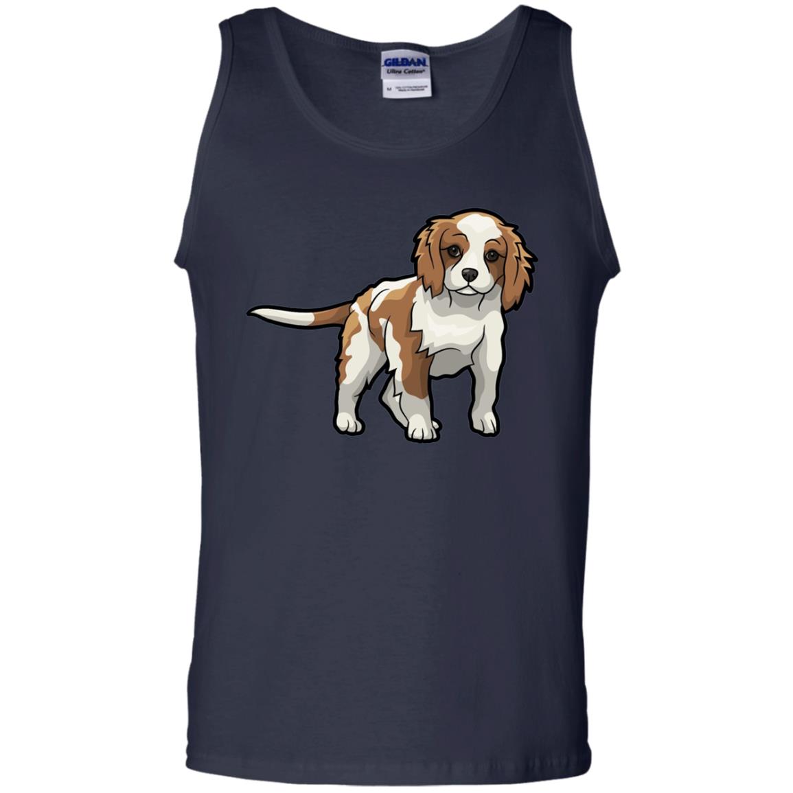 Cute Blenheim Cavalier King Charles Spaniel T-shirt Navy