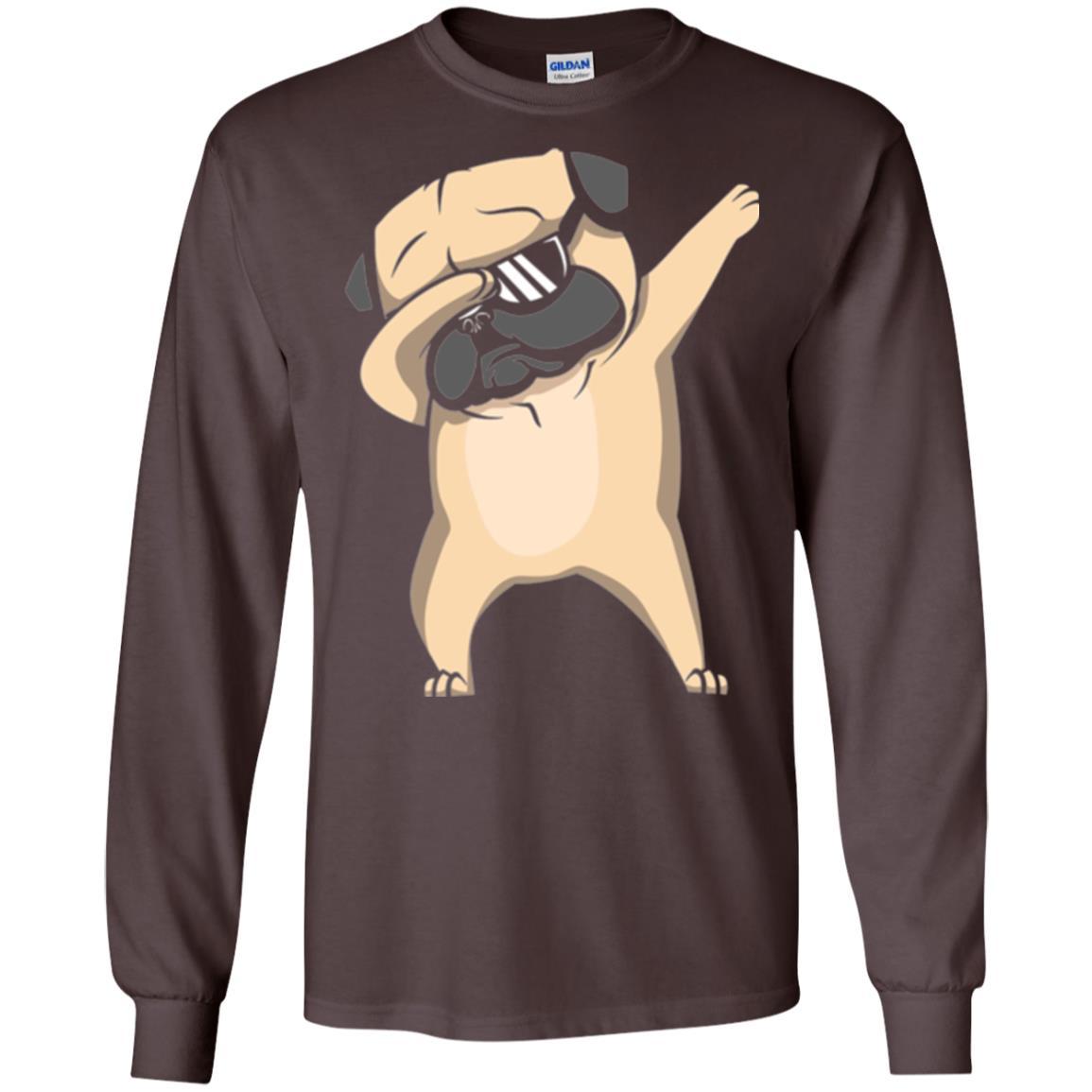 Dog Lover T-shirt Dabbing Pug T-shirt Dark Chocolate