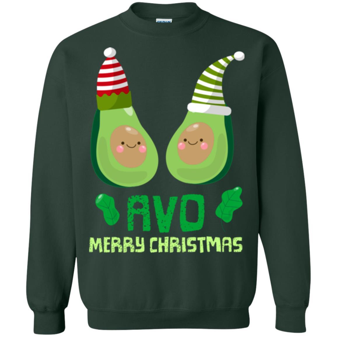 Avocado Merry Christmas T-shirt Forest Green