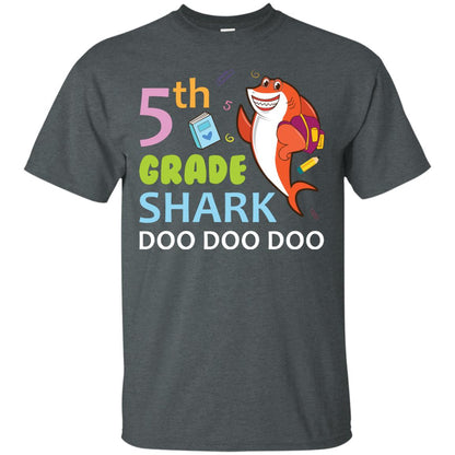 5th Grade Shark Doo Doo Doo Back To School T-shirt Dark Heather