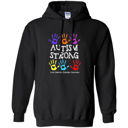 Autism Awareness T-shirt Autism Strong Love Support Educate Advocate Black