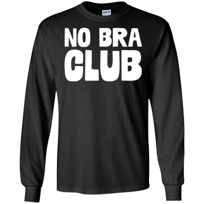 No Bra Club T-shirt Funny Feminist Women No Bra Black