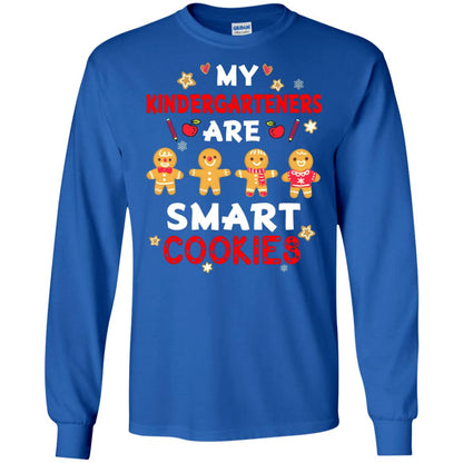 My Kndergarteners Are Smart Cookies X-mas Gift Shirt For Kindergarten Teachers Royal