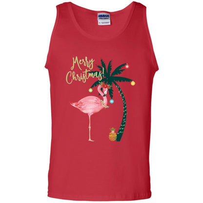 Christmas T-shirt Flamingo Merry Christmas Red
