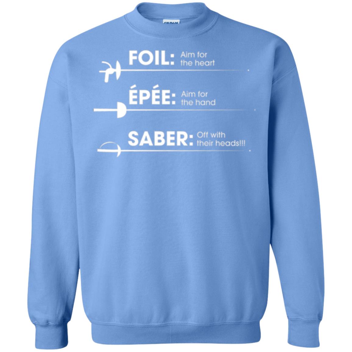 Fencing T-shirt Foil Saber Definition Carolina Blue