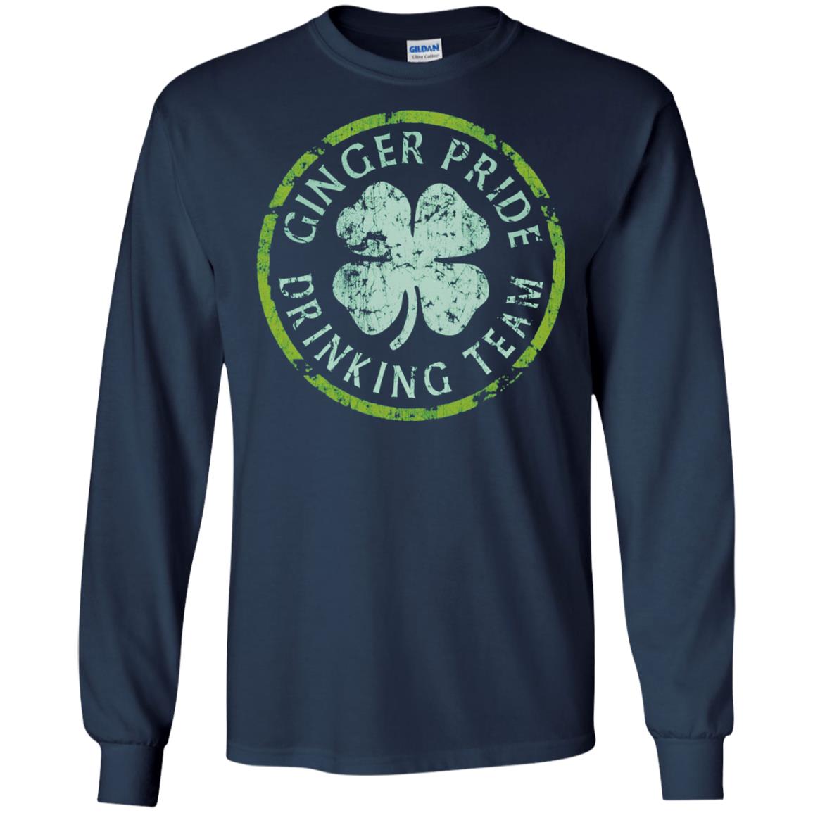 Funny Ginger Pride Drinking Team Irish T-shirt Navy