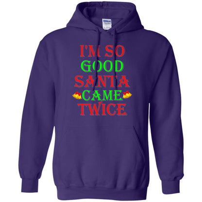 Christmas T-shirt I_m So Good Santa Came Twice Purple