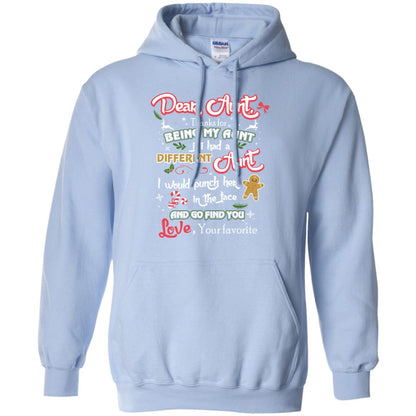 Dear Aunt Thank For Being My Aunt Christmas Holiday T-shirt Light Blue