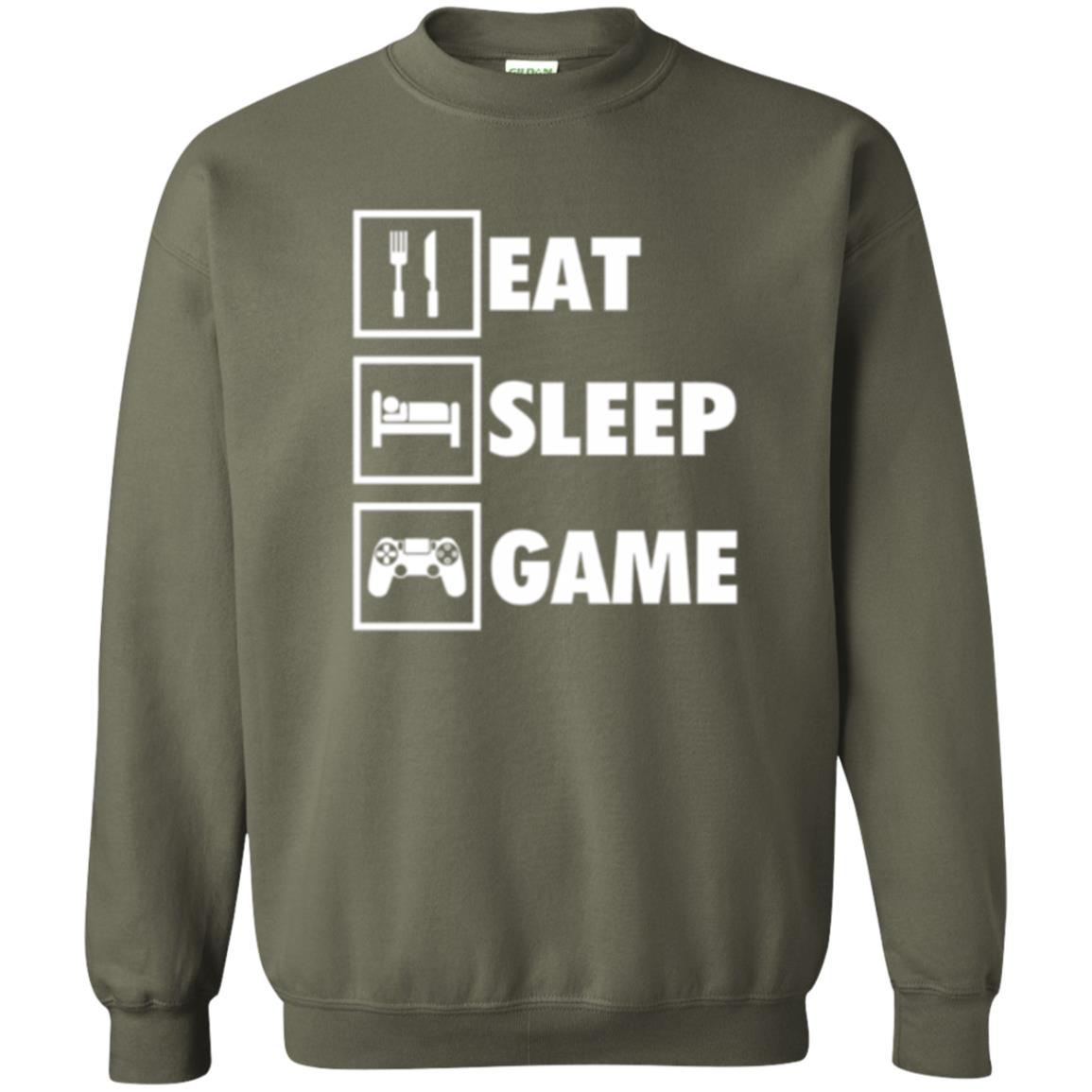 Gamer T-shirt Eat Sleep Game Military Green