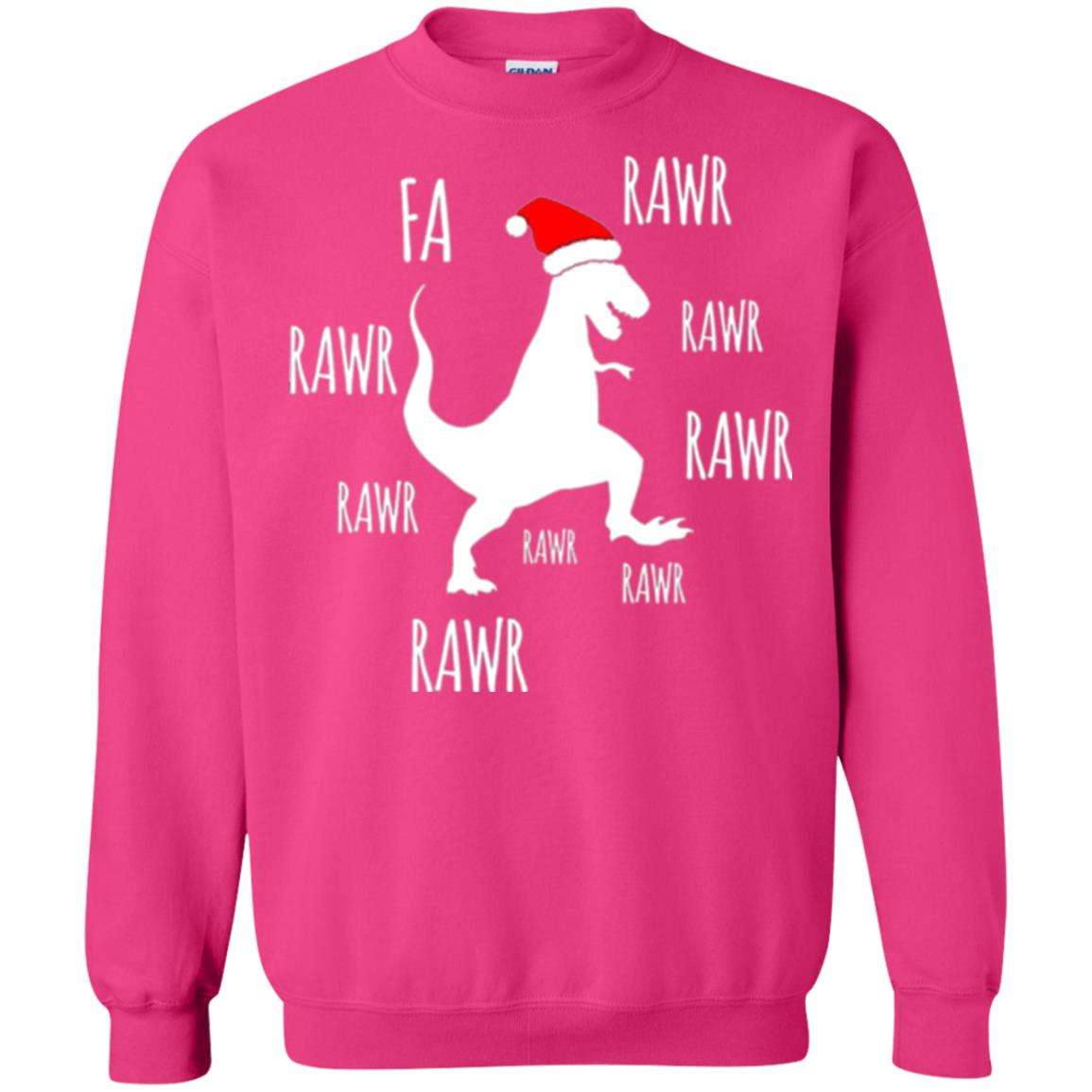 Christmas T-shirt Fa Rawr Rawr Funny T-rex Dinosaur Heliconia