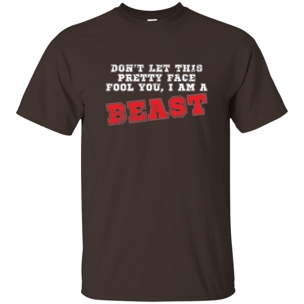 Wrestling T-shirt Don_t Let This Pretty Face Fool You Dark Chocolate