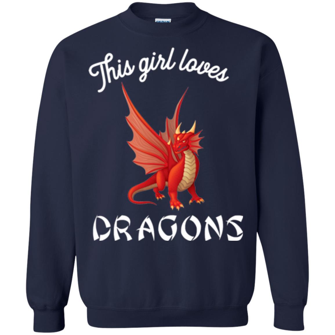 Dragon Lover T-shirt This Girl Loves Dragonst-shirt Navy